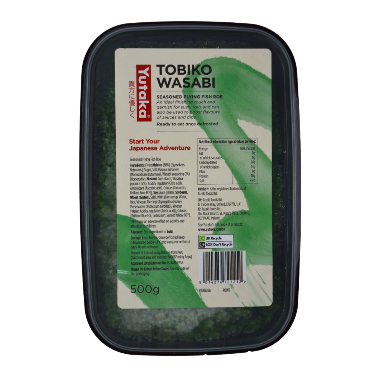 Yutaka Tobiko Wasabi Seasoned Flying Fish Roe 500g