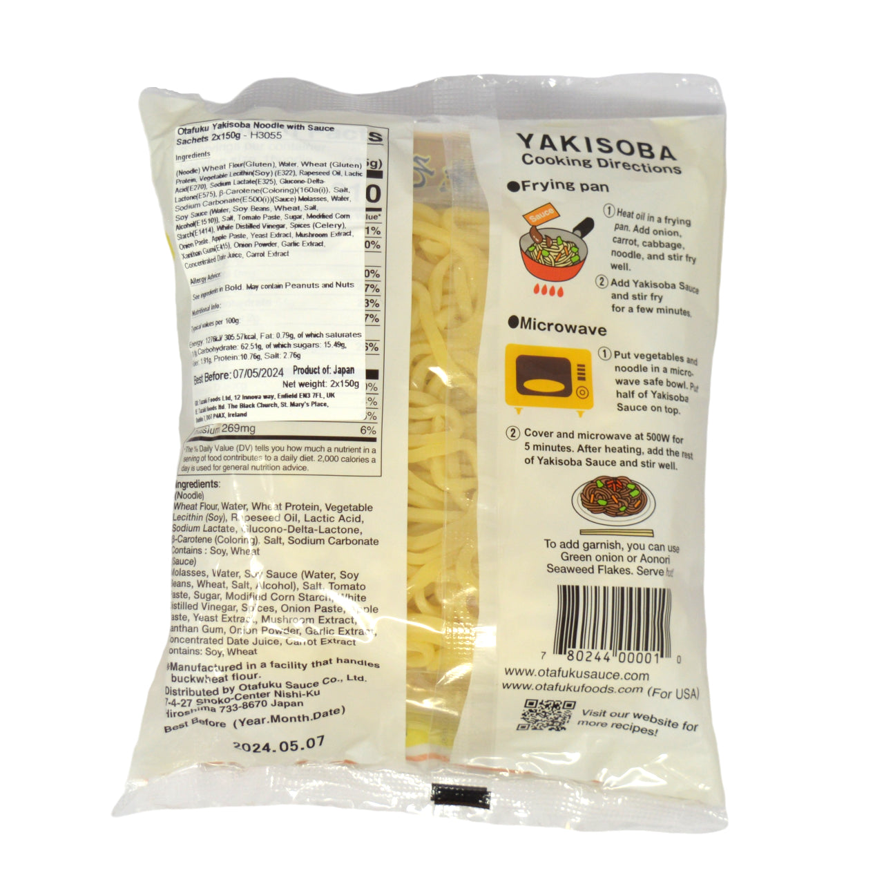 Otafuku Yakisoba Noodle with Sauce Sachets 2x150g