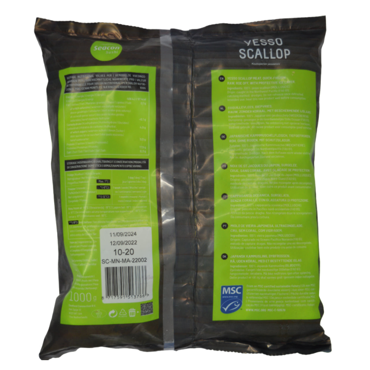 Japanese Scallops 10/20 - Hotate 1Kg