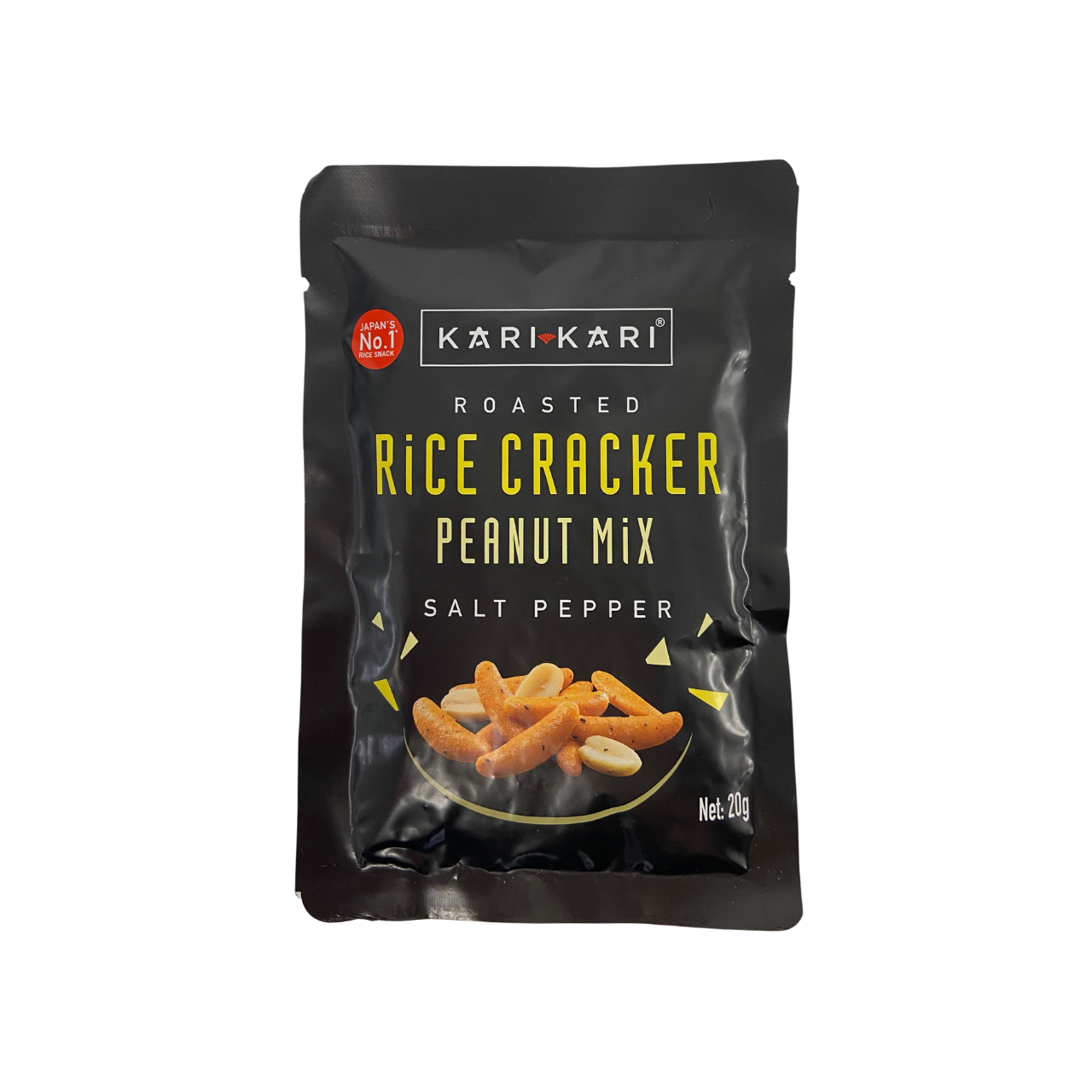 KARI KARI Rice Crackers & Peanuts Salt & Pepper 20g – Japanese Crunchy Snack Mix