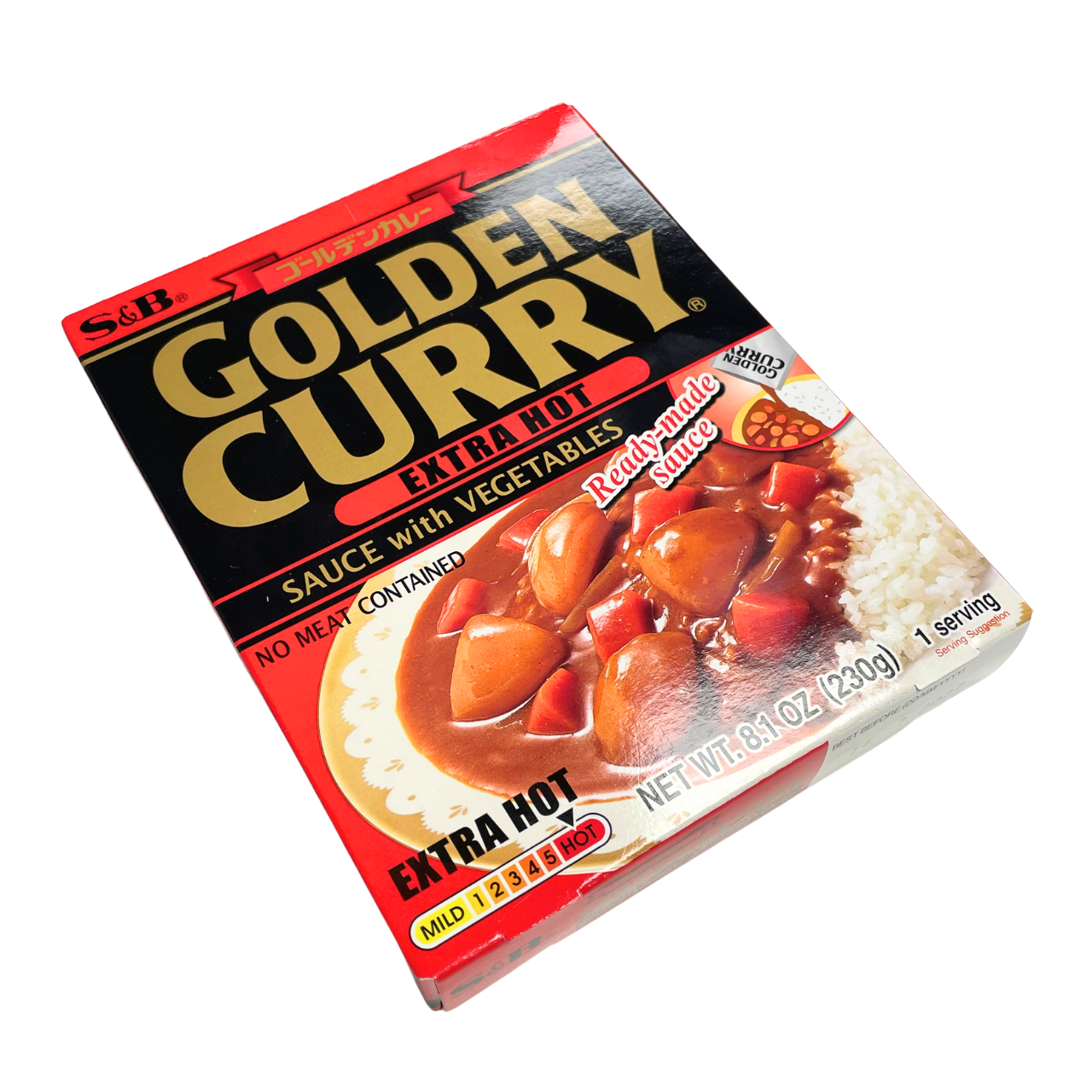 S&B Golden Curry Sauce with Vegetable Extra Hot 230g