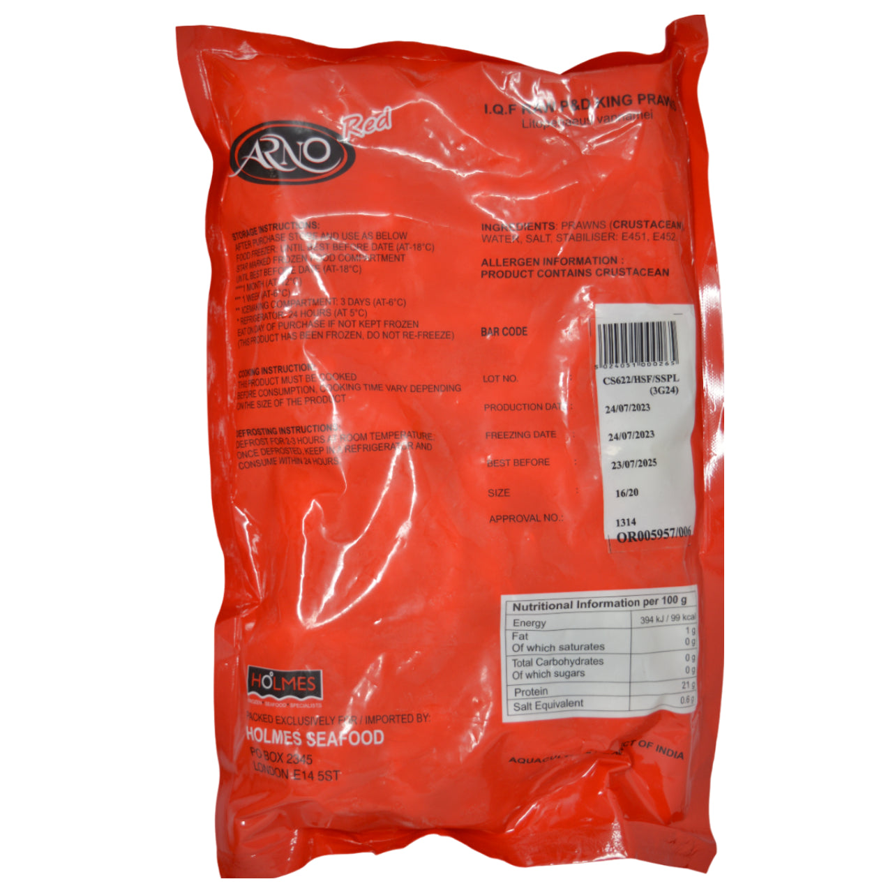 16-20 IQF P&D VANNAMEI KING PRAWNS (GW 1KG)