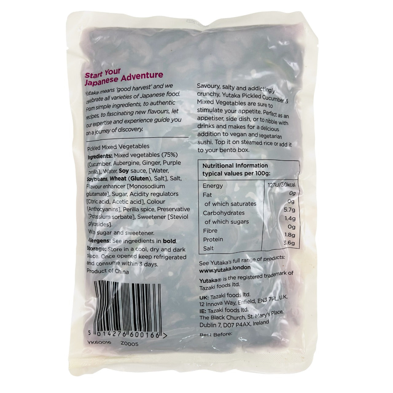 Yutaka Shibazuke Pickled Cucumber & Mixd Vegetables 1kg