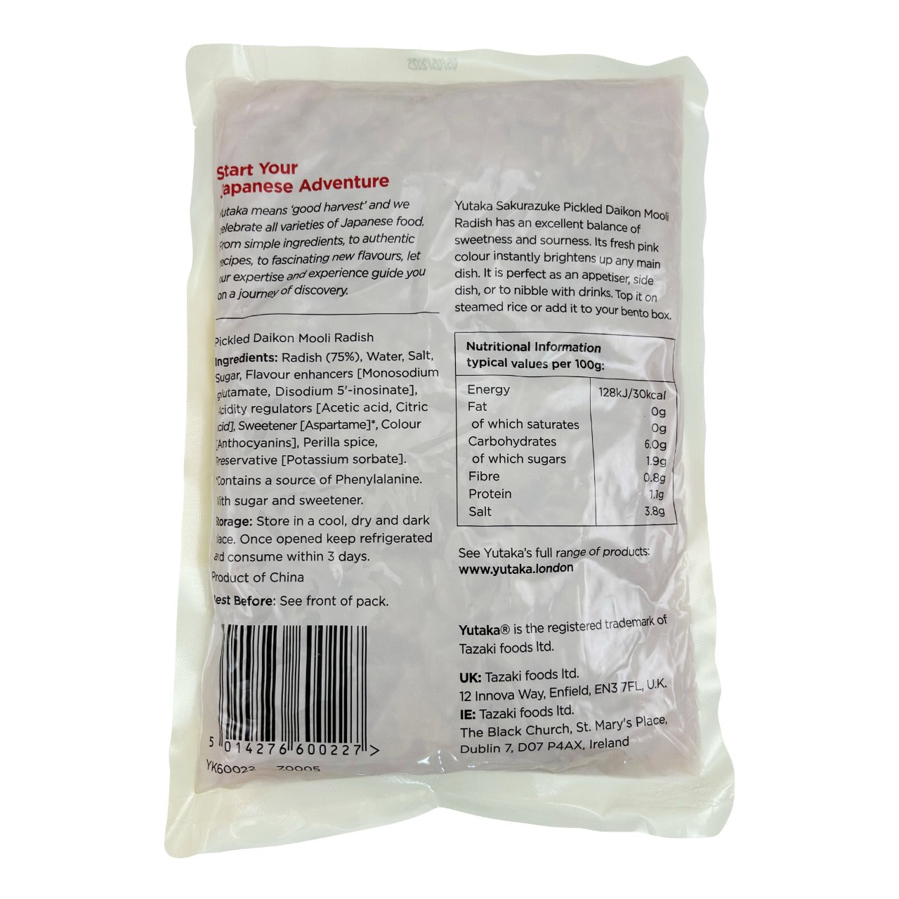 Yutaka Sakurazuke Pickled Daikon Mooli Radish 1kg