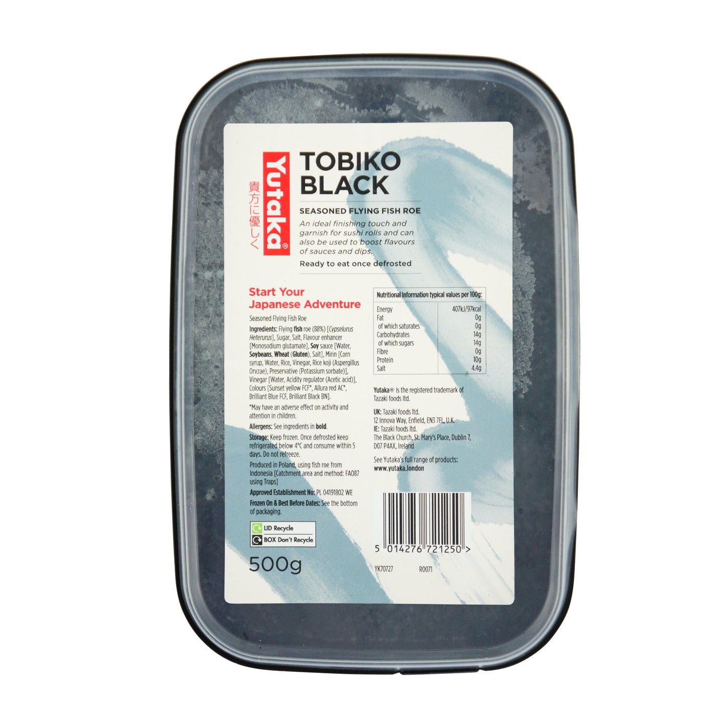 Yutaka Tobiko Black Seasoned Flying Fish Roe 500g