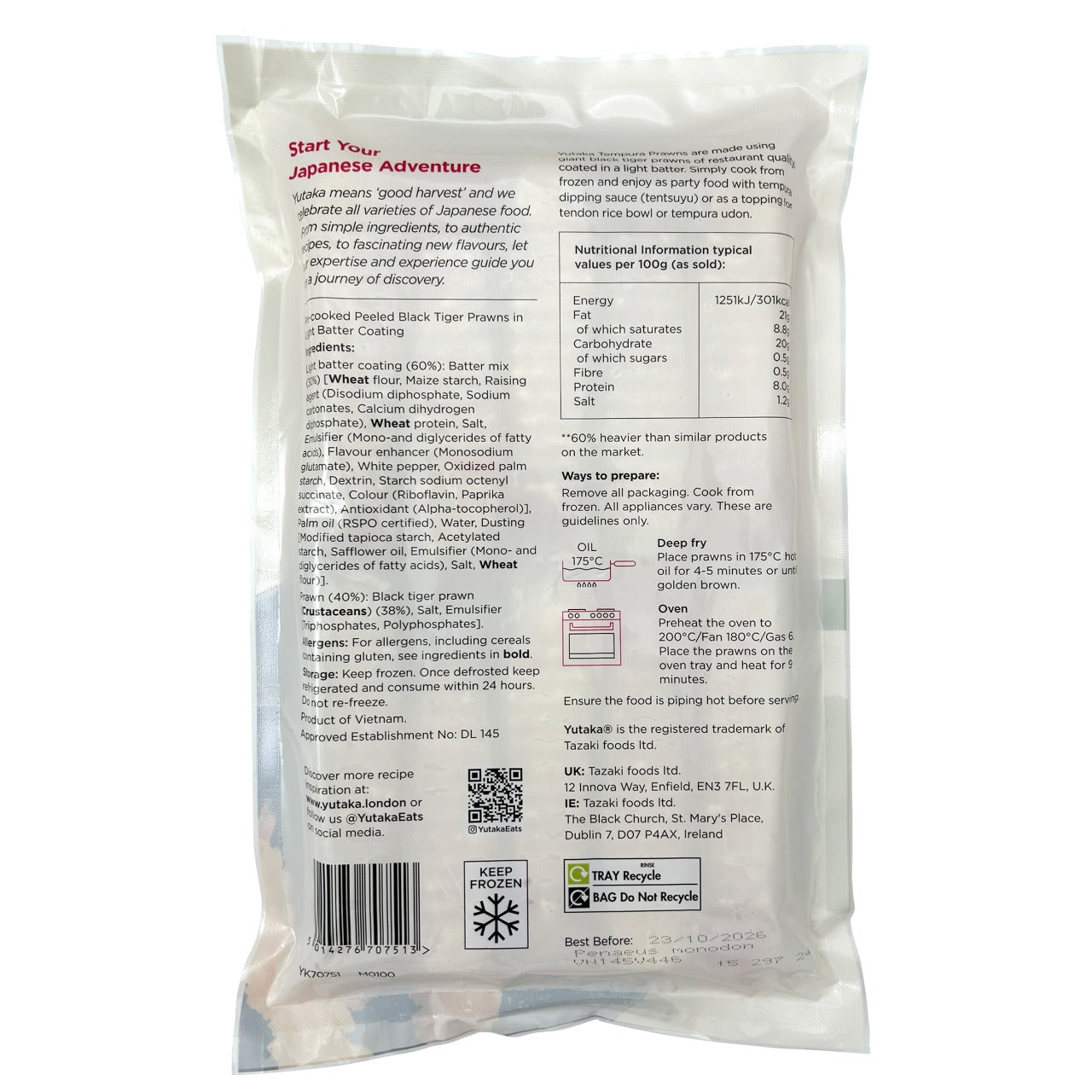 Yutaka 海老天ぷら 400g (10pc)