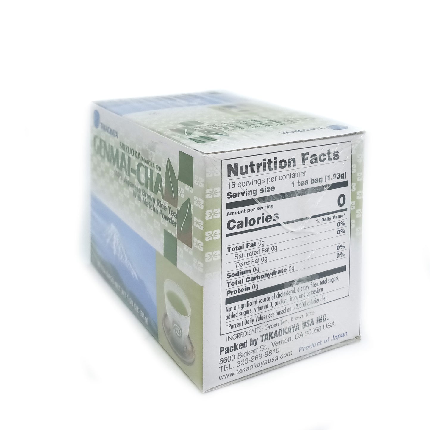 高岡屋 玄米茶ティーバッグ 焙煎玄米入り緑茶 16個入り