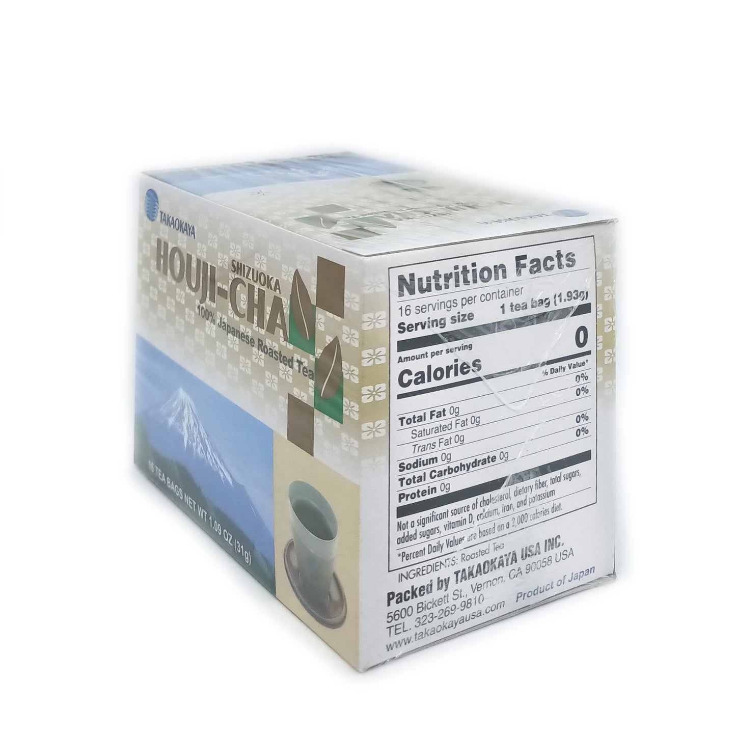 Takaokaya Houjicha Teabags - Roasted Green Tea 16pc