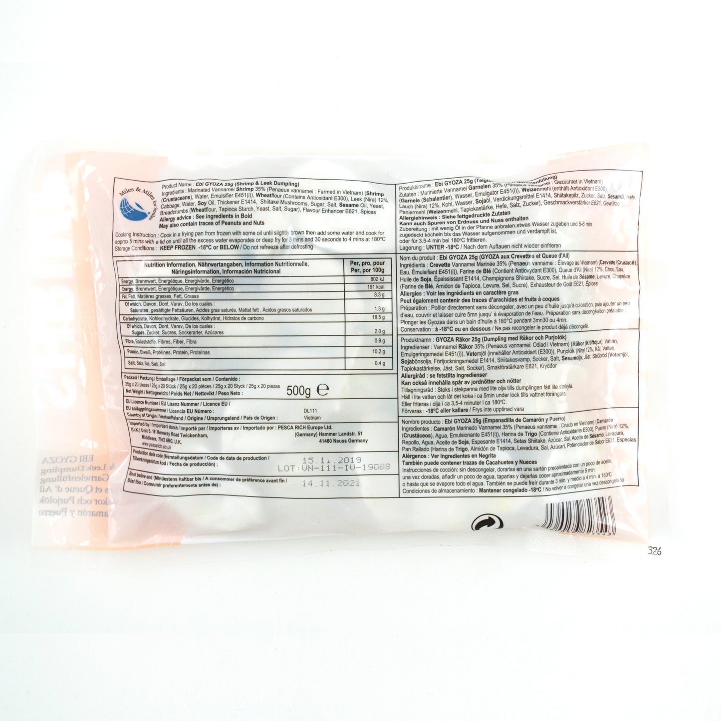 Shrimp & Leek Gyoza 20pc