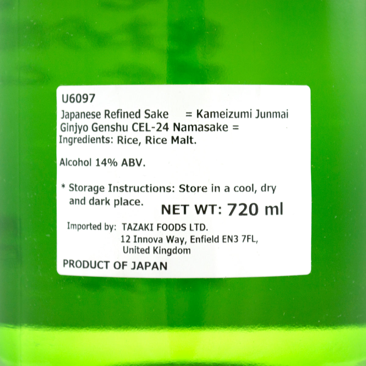 Kameizumi CEL-24 Namasake Junmai Ginjo Genshu - Sake 720ml 14%