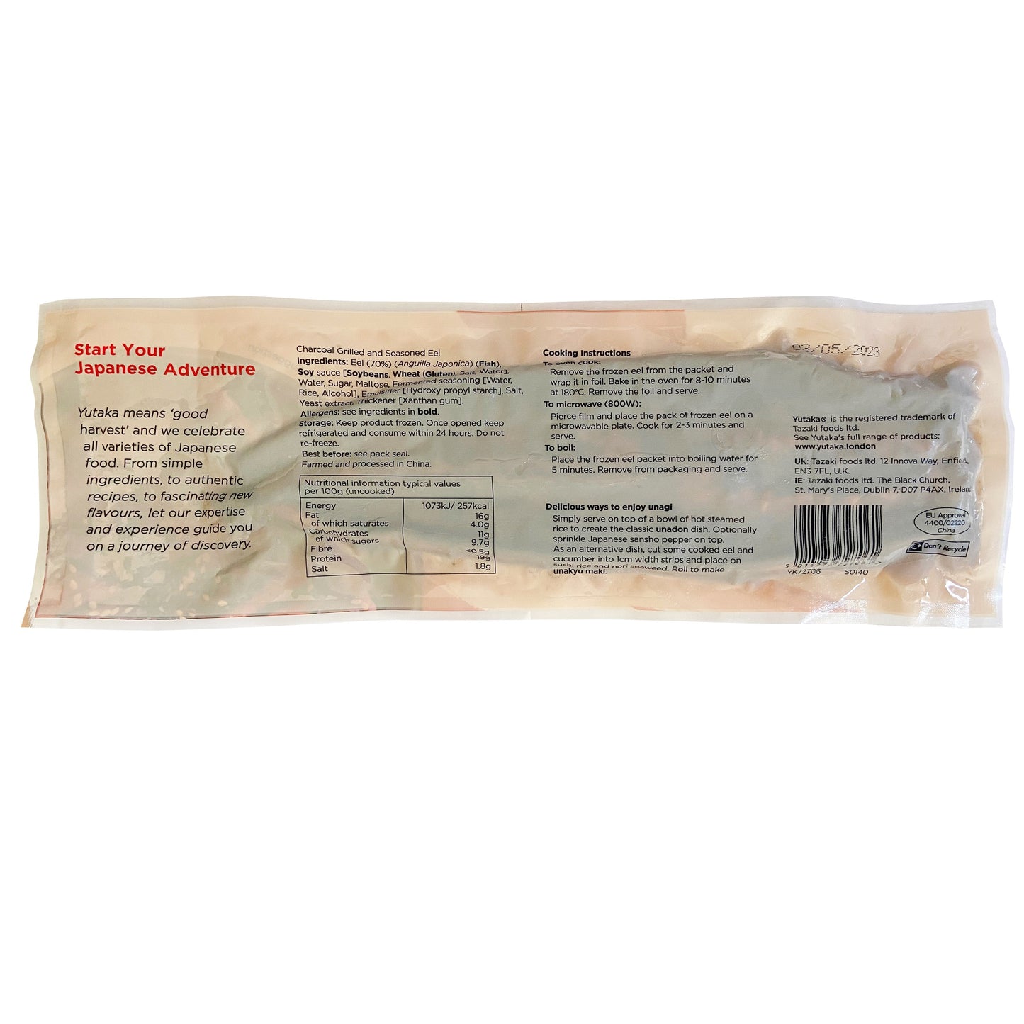 Yutaka Unagi Kabayaki - Grilled Eel 250g