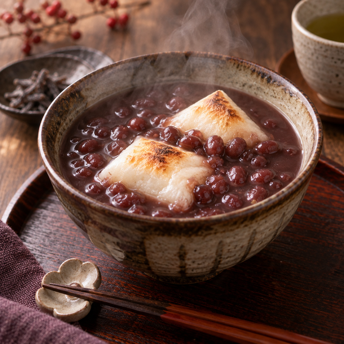 Oshiruko / Zenzai Recipe: Japanese Sweet Red Bean Soup with Mochi