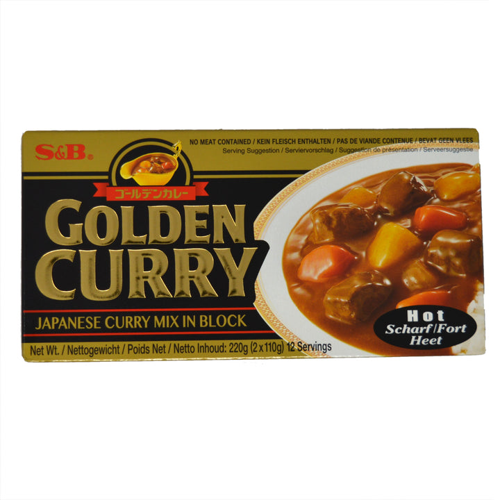S&B Golden Curry Roux Hot 220g – Japanese Curry Sauce Mix