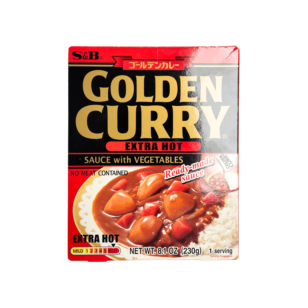 S&B Golden Curry Sauce with Vegetable Extra Hot 230g
