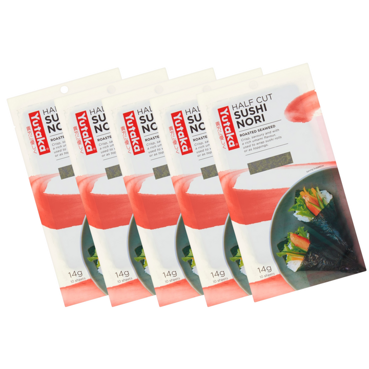 【Bundle】 Yutaka Roasted Seaweed -Sushi Nori Half 10pc (5 Packs)