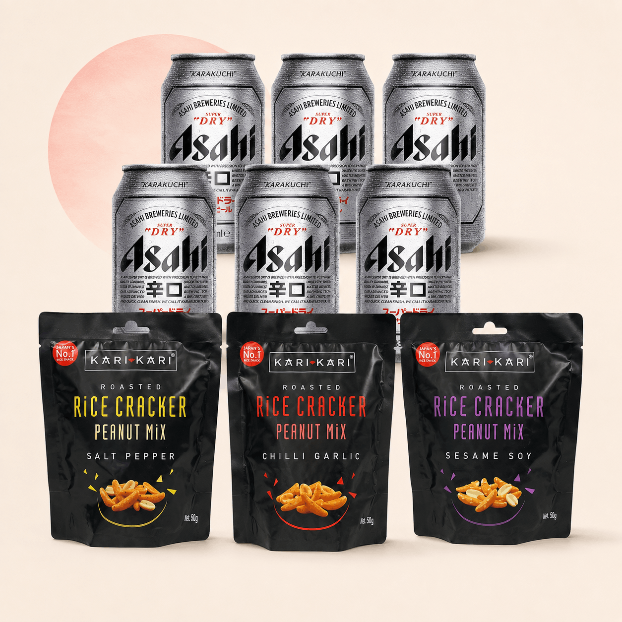 Japanese Beer & Snack Set - Asahi Super Dry