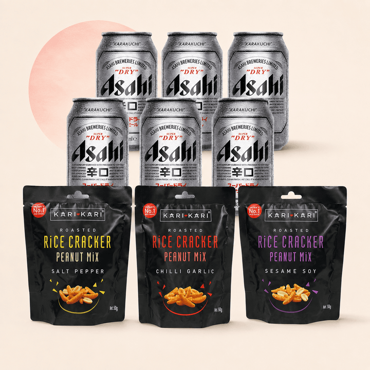 Japanese Beer & Snack Set - Asahi Super Dry