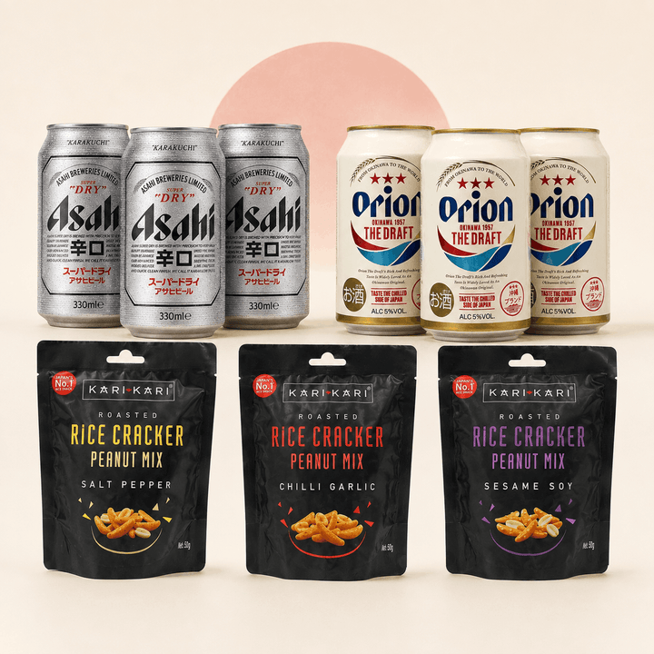 Japanese Beer & Snack Set - Orion Beer & Asahi Super Dry