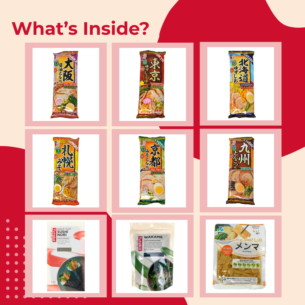 Create the Ultimate Bowl! Authentic Ramen Toppings Kit
