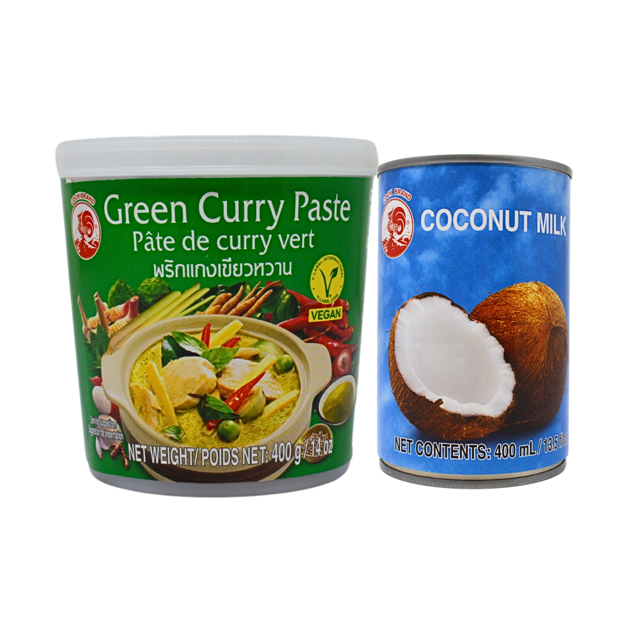 【Bundle】Cock Green Curry Set (Paste + Coconut Milk)