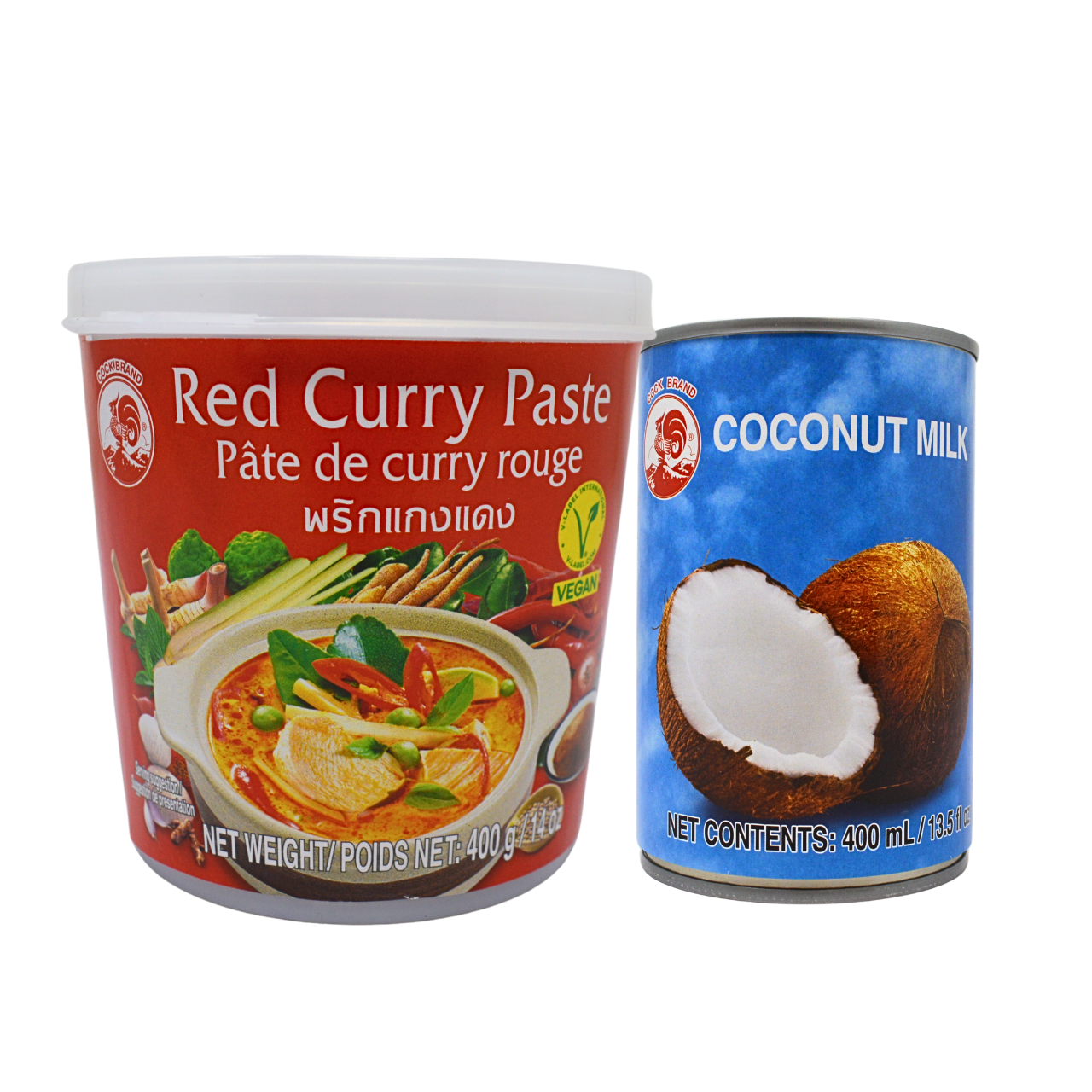 【Bundle】Cock Red Curry Set (Paste + Coconut Milk)