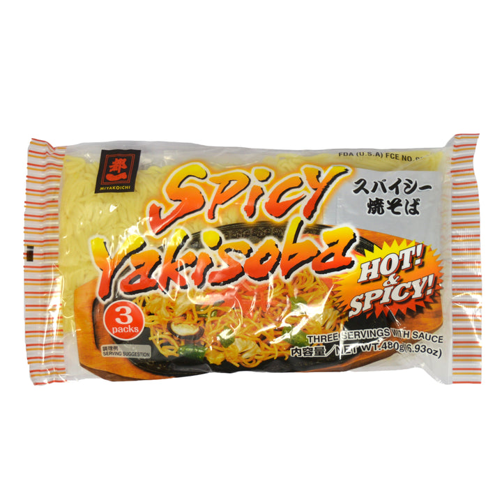 Miyakoichi Spicy Yakisoba (Stir-fried noodle) with Spicy Sauce 3pc 480g Total