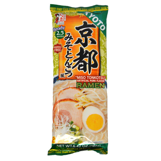 Itsuki Dried Noodle with Soup Sachet - Miso and Tonkotsu Style Flavour 182g