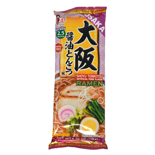 Itsuki Dried Noodle with Soup Sachet - Soy Sauce and Tonkotsu Style Flavour 176g