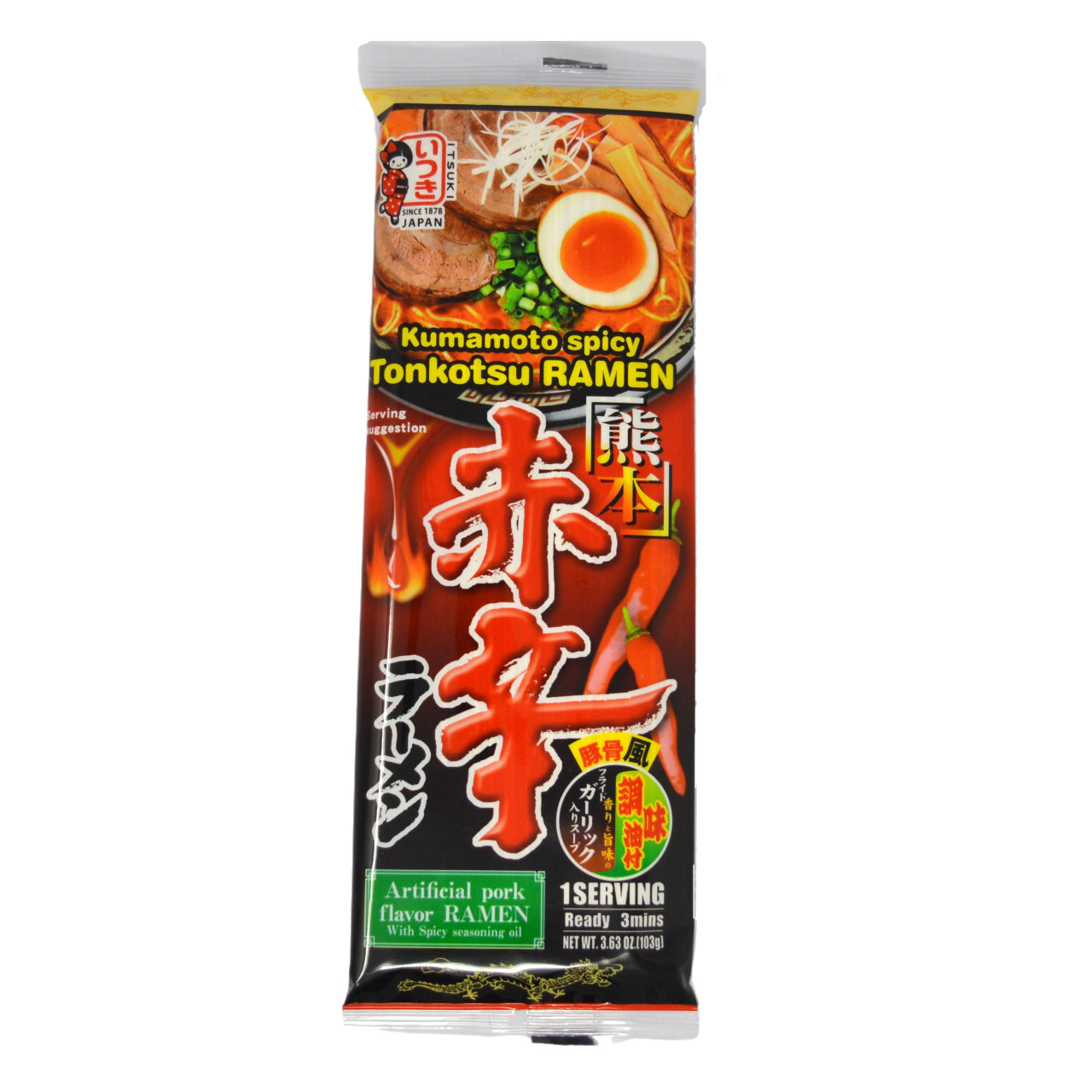 五木食品 熊本赤辛ラーメン 豚骨風 103g – Yutaka Shop Online