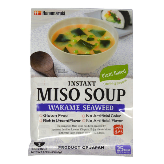 Hanamaruki Plant Based Instant Miso Soup with Wakame Seaweed 3pc