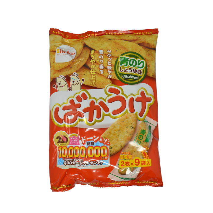 Kuriyama Beika Bakauke Rice Cracker with Aonori Seaweed 18pc * Best Before Date: 31/10/2026