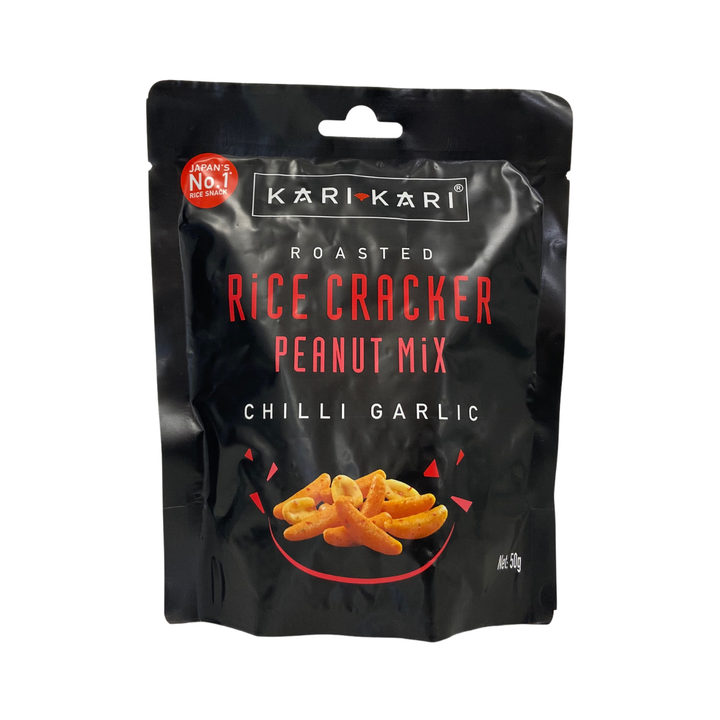 KARI KARI Rice Crackers & Peanuts Chilli Garlic 50g *Best Before Date: 18/11/2026