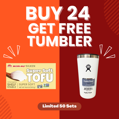 [Limited 50 Sets] Mori-Nu Silken Tofu Super Soft 24-Pack + Free Original Hydro Flask Tumbler (20oz)