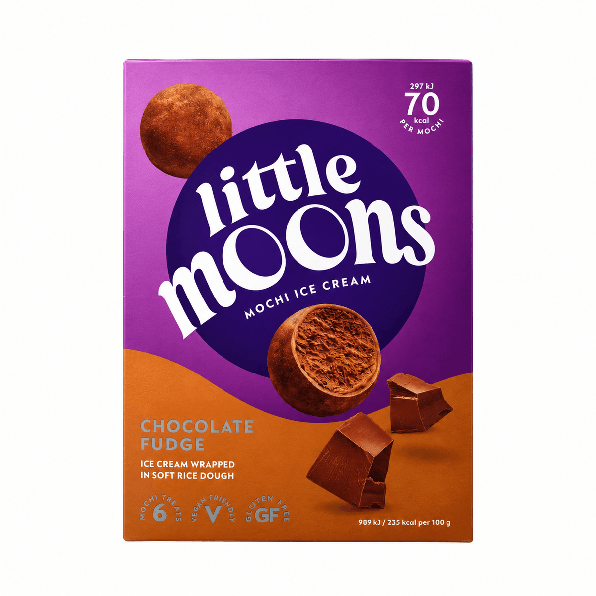 Little Moons Chocolate Fudge Ice Cream Mochi 6pc