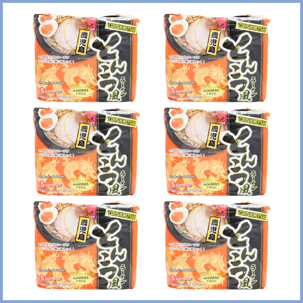 【Special Offer】 Higashi Foods Tonkotsufu Kagoshima Ramen 1 Case (5 portions x 6 packs)