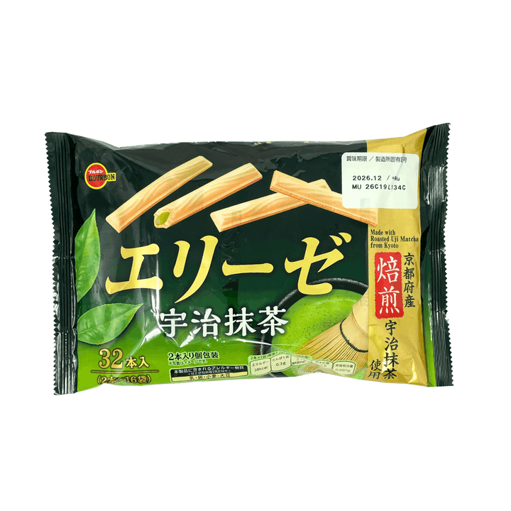 Bourbon Elise Uji Matcha Wafer Rolls 115.2g *Best Before Date: 31/12/2026