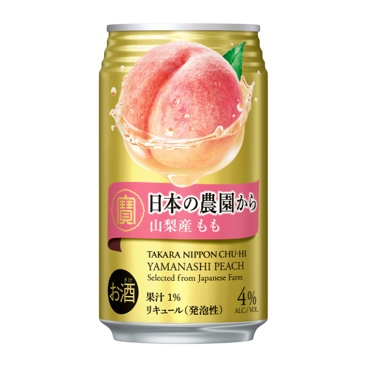 Takara Nippon Chu-Hi Yamanashi Peach Flavour Chu-Hi (Shochu Highball) 350ml 4%