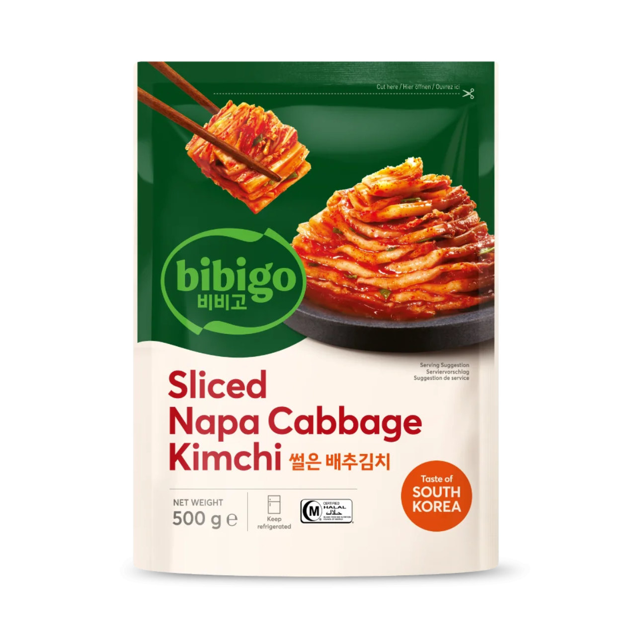 bibigo Sliced Napa Cabbage Kimchi 500g