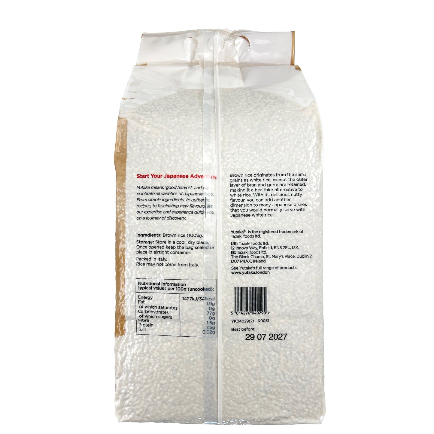 Yutaka Brown Rice 10kg