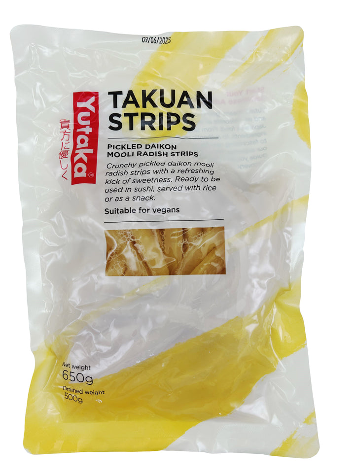 Yutaka Takuan Strips Pickled Daikon Mooli Radish Strips 650g
