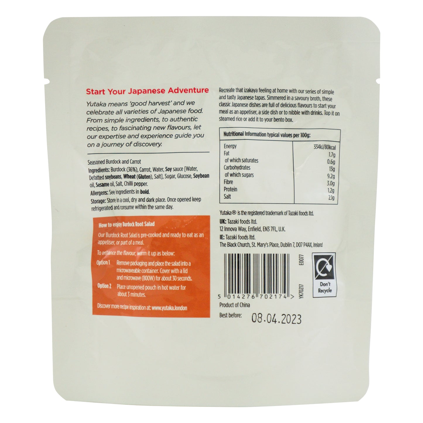 Yutaka Burdock Root Salad 100g