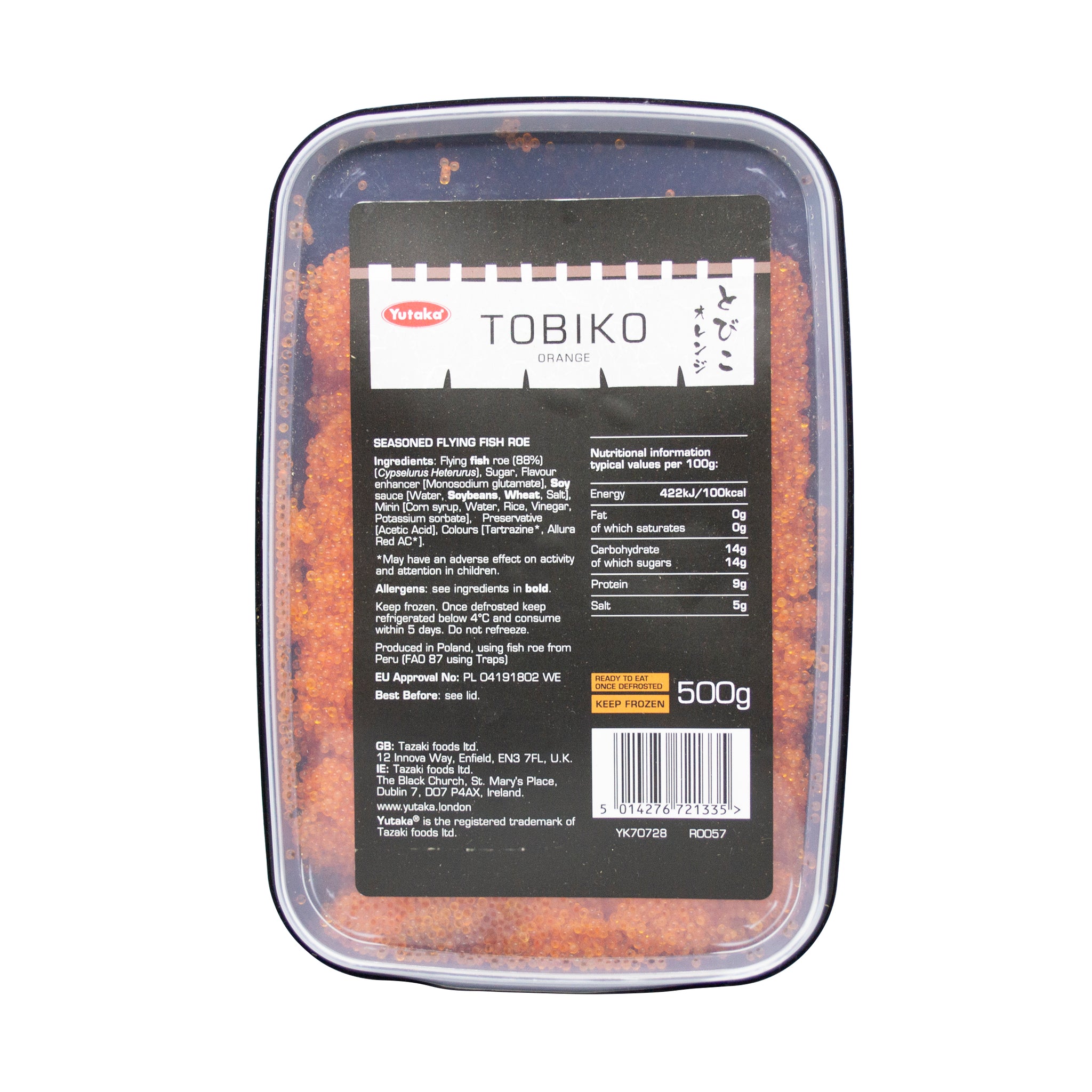 Yutaka Tobiko Orange - Seasoned Flying Fish Roe 500g – Yutaka Shop Online