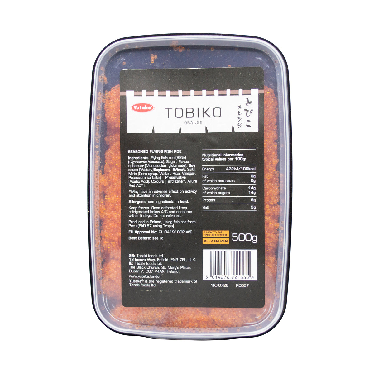 Yutaka Tobiko Orange Seasoned Flying Fish Roe 500g – Yutaka Shop Online