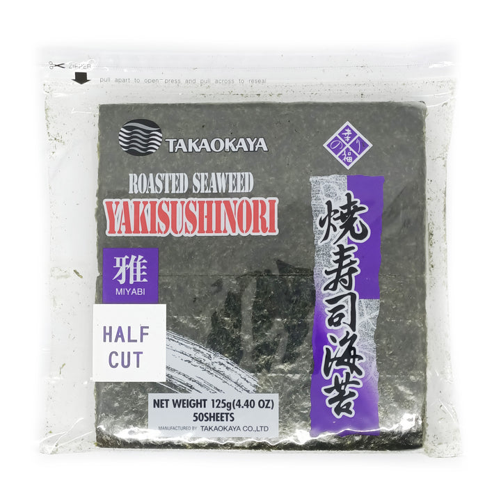 Takaokaya Roasted Seaweed - Yakinori Miyabi Half Cut 100 pc *Best Before Date: 07/10/2026