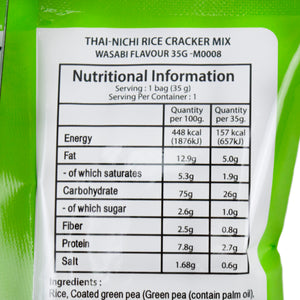 Thai-Nichi Rice Cracker Mix Wasabi Flavour 35g