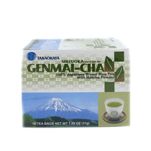 Load image into Gallery viewer, Takaokaya Genmaicha Teabags -Green Tea wtih Roasted Brown Rice 16pc
