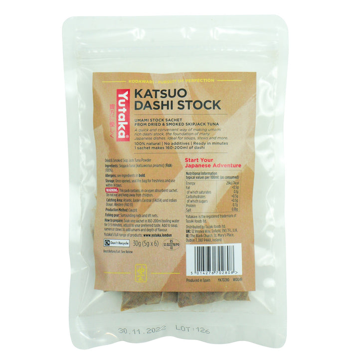 Yutaka Katsuo Dashi Stock Bonito Soup Stock 30g (5g — 6pc)